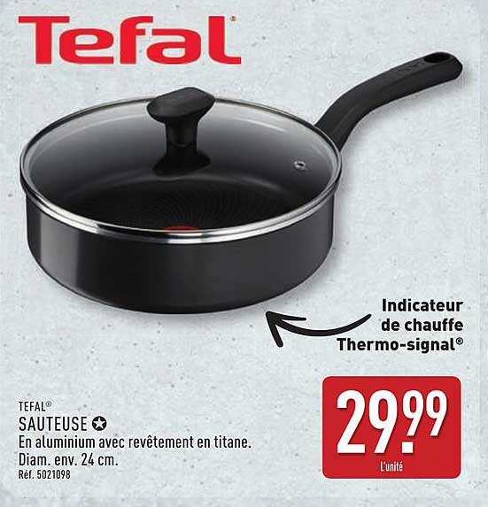 Sauteuse Tefal en aluminium avec revêtement en titane