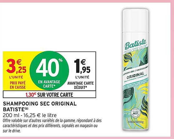 SHAMPOING SEC ORIGINAL BATISTE