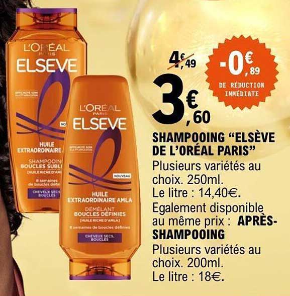 SHAMPOOING "ELSEVE DE L'ORÉAL PARIS"