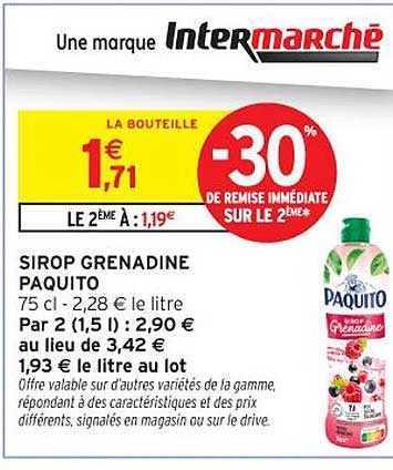 SIROP GRENADINE PAQUITO