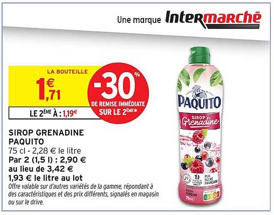 SIROP GRENADINE PAQUITO