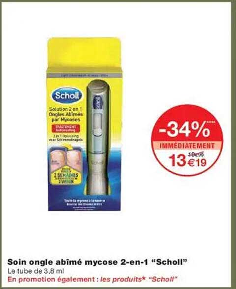Soin ongle abîmé mycose 2-en-1 "Scholl"