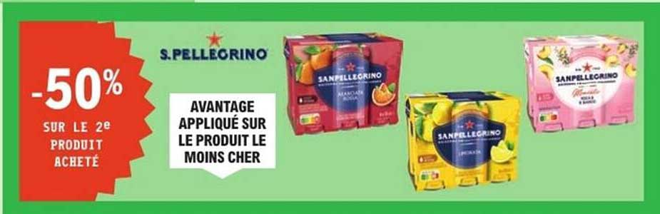 S.Pellegrino -50% SUR LE 2e PRODUIT ACHETÉ