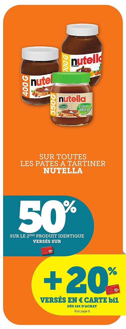 SUR TOUTES LES PATES A TARTINER NUTELLA