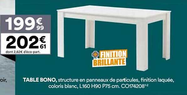 TABLE BONO