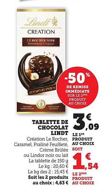 TABLETTE DE CHOCOLAT LINDT