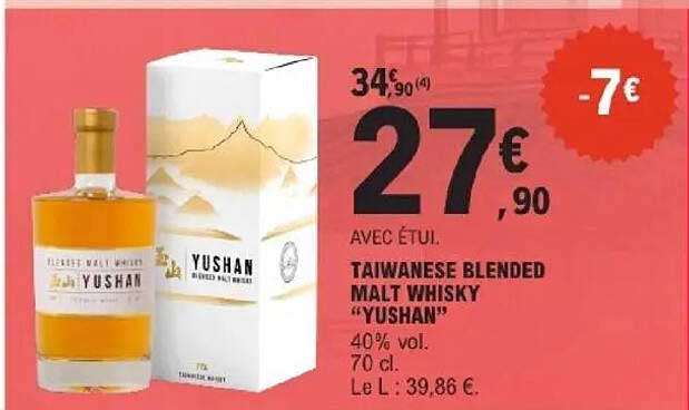 TAIWANESE BLENDED MALT WHISKY “YUSHAN”