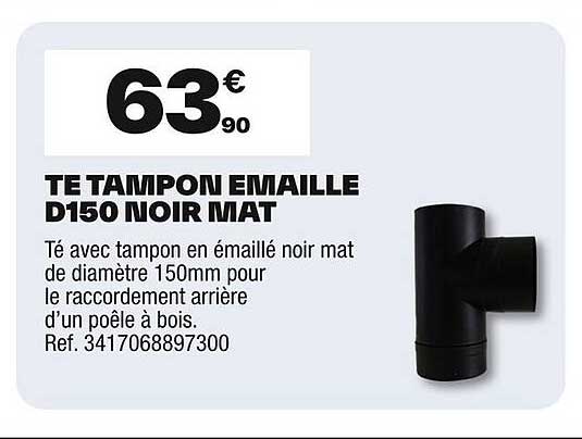 TE TAMPO EMAILLE D150 NOIR MAT