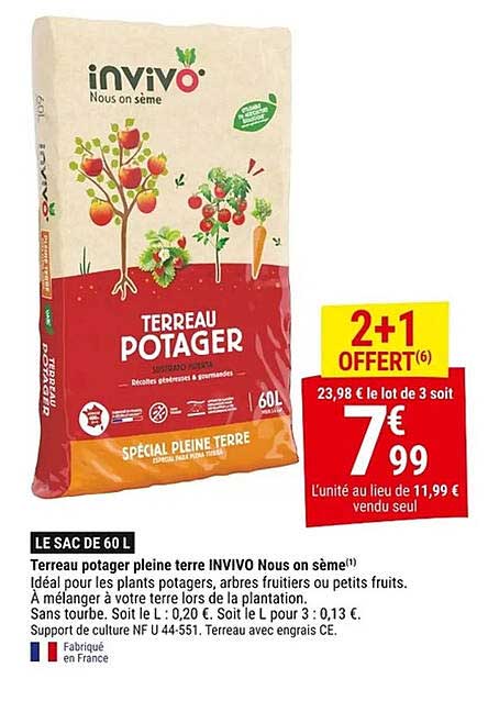 Terreau potager pleine terre INVIVO Nous on sème