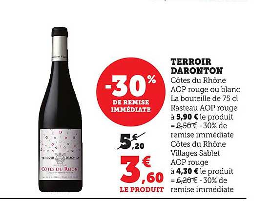 TERROIR DARONTON -30% DE REMISE IMMEDIATE