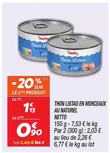THON LISTAO EN MORCEAUX AU NATUREL