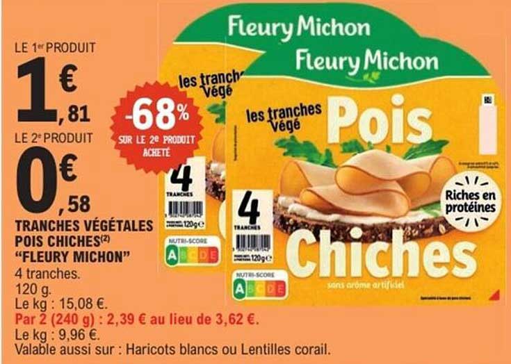 Tranches végétales Pois Chiches "Fleury Michon"