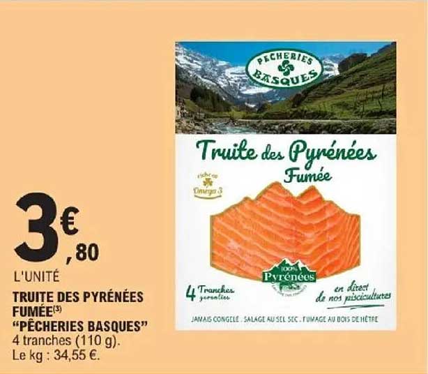 TRUITE DES PYRÉNÉES FUMÉE "PÊCHERIES BASQUES"