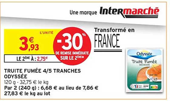 TRUITE FUMÉE 4/5 TRANCHES ODYSSÉE