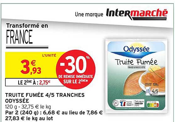 TRUITE FUMÉE 4/5 TRANCHES ODYSSÉE
