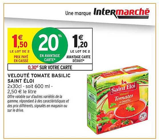 VELOUTÉ TOMATE BASILIC SAINT ÉLOI