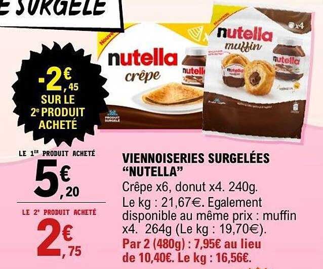 Viennoiseries surgelées 'Nutella'