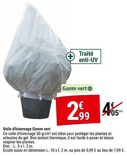 Voile d'hivernage Gamm vert
