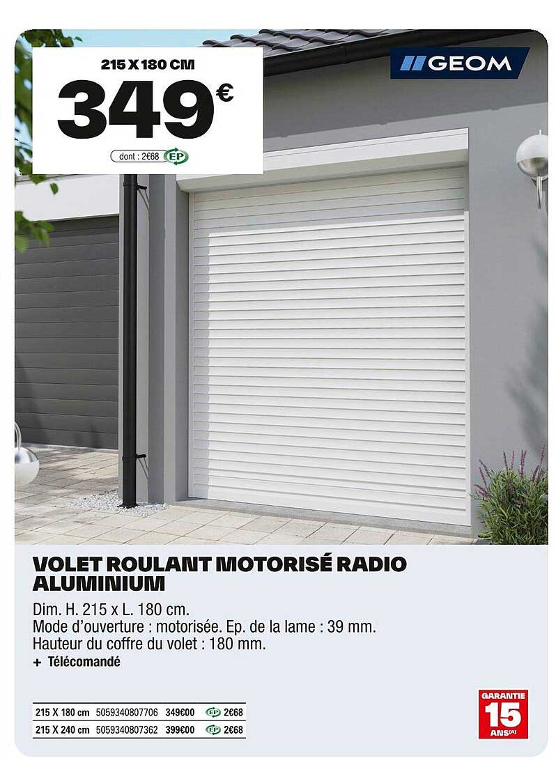 VOLET ROULANT MOTORISED RADIO ALUMINIUM