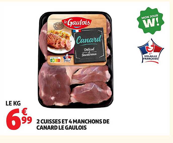 2 CUISSES ET 4 MANCHONS DE CANARD LE GAULOIS