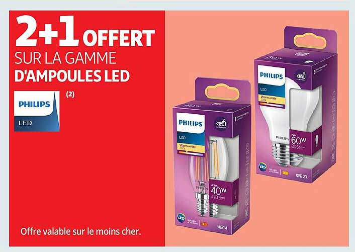 2+1 OFFERT SUR LA GAMME D'AMPOULES LED