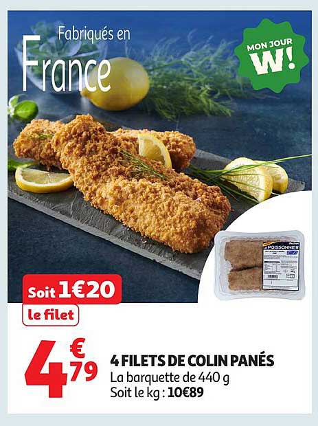 4 FILETS DE COLIN PANÉS
