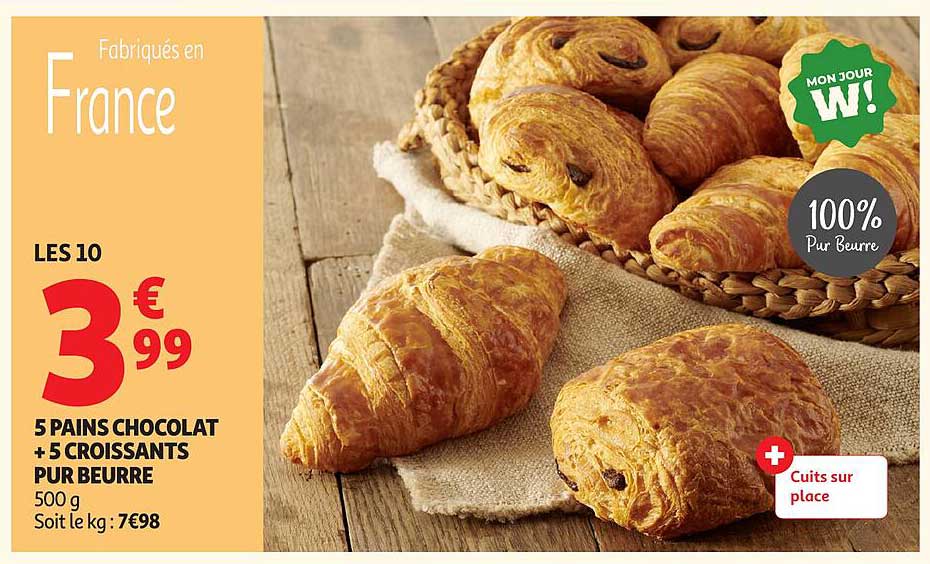 5 PAINS CHOCOLAT + 5 CROISSANTS PUR BEURRE