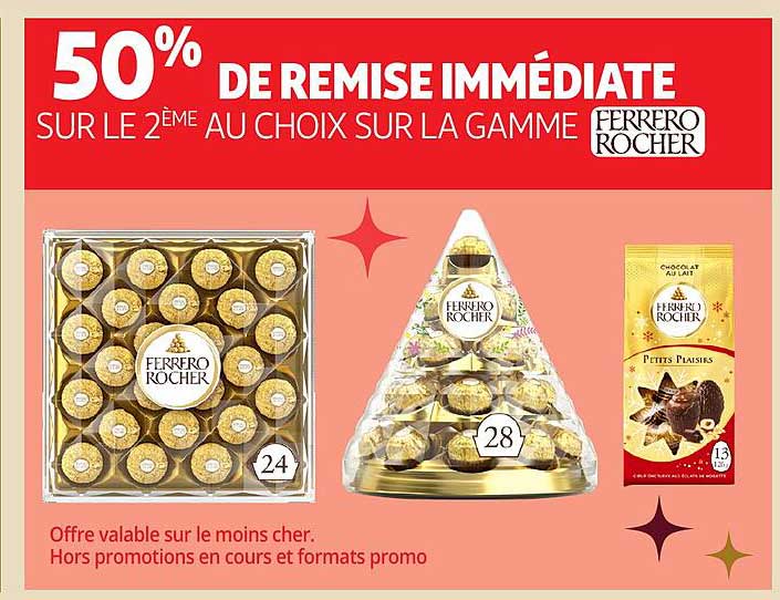 50% DE REMISE IMMEDIATE SUR LE 2ÈME AU CHOIX SUR LA GAMME FERRERO ROCHER