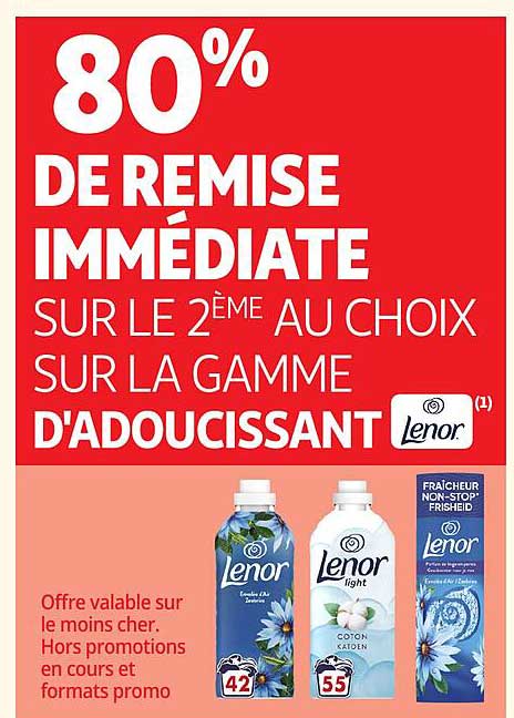 80% DE REMISE IMMEDIATE SUR LE 2EME AU CHOIX SUR LA GAMME D'ADOUCISSANT