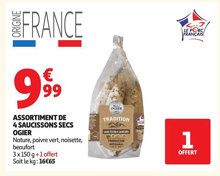 ASSORTIMENT DE 4 SAUCISSONS SECS OGIER