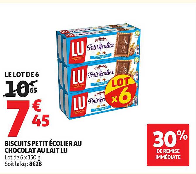 BISCUITS PETIT ÉCOLIER AU CHOCOLAT AU LAIT LU
