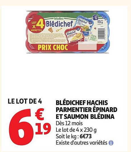 BLÉDICHEF HACHIS PARMENTIER ÉPINARD ET SAUMON BLÉDINA