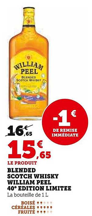 BLENDED SCOTCH WHISKY WILLIAM PEEL 40° ÉDITION LIMITÉE