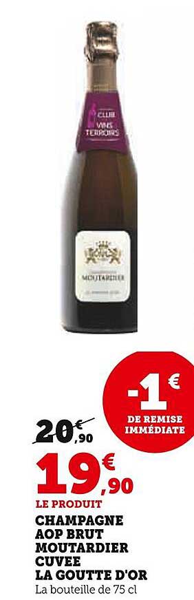 CHAMPAGNE AOP BRUT MOUTARDIER CUVEE LA GOUTTE D'OR