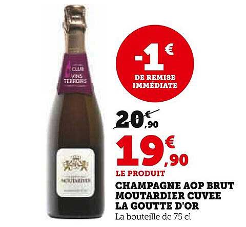 CHAMPAGNE AOP BRUT MOUTARDIER CUVEE LA GOUTTE D'OR