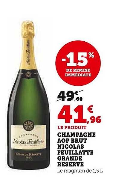 CHAMPAGNE AOP BRUT NICOLAS FEUILLATTE GRANDE RESERVE