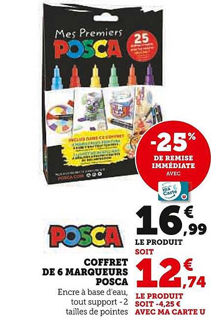 Coffret de 6 marqueurs POSCA