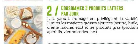 CONSUMMER 3 PRODUITS LAITIERS PAR JOUR