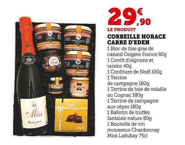 CORBEILLE HORACE CARRE D'EDEN