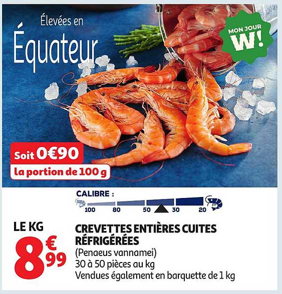 CREVETTES ENTIÈRES CUITES RÉFRIGÉRÉES