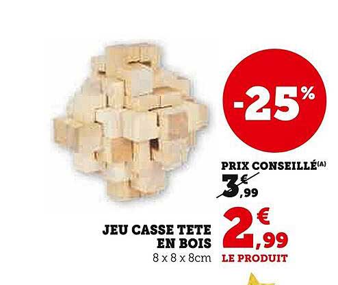 JEU CASSE TETE EN BOIS