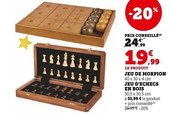 JEU D'ÉCHECS EN BOIS