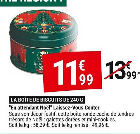 LA BOÎTE DE BISCUITS DE 240 G "En attendant Noël" Laissez-Vous Conter