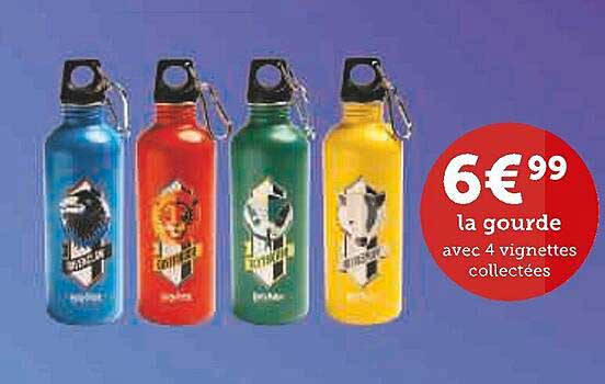 la gourde avec 4 vignettes collectées