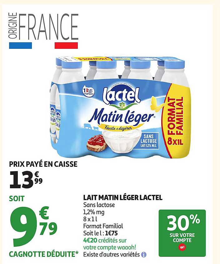 LAIT MATIN LÉGER LACTEL