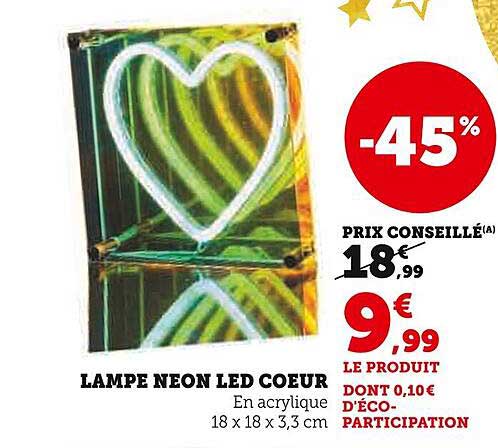 LAMPE NEON LED COEUR