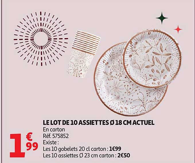 LE LOT DE 10 ASSIETTES Ø 18 CM ACTUEL