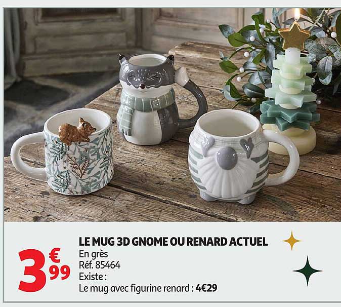 LE MUG 3D GNOME OU RENARD ACTUEL