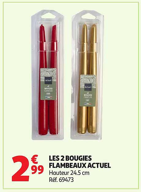 LES 2 BOUGIES FLAMBEAUX ACTUEL