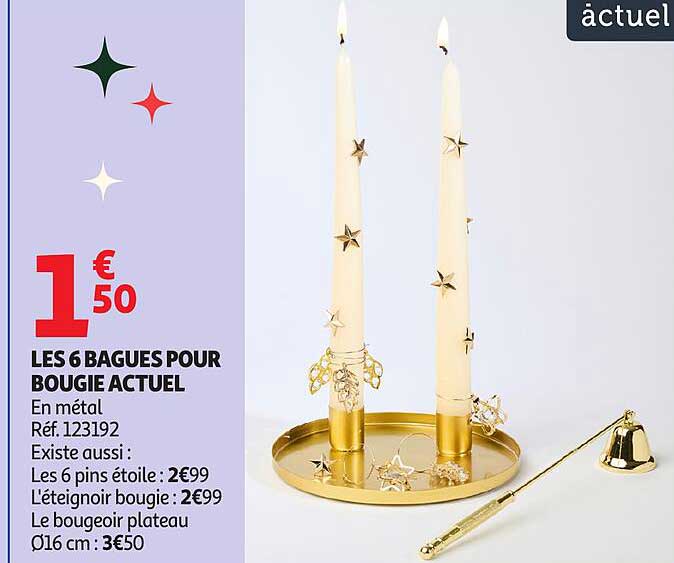 LES 6 BAGUES POUR BOUGIE ACTUEL